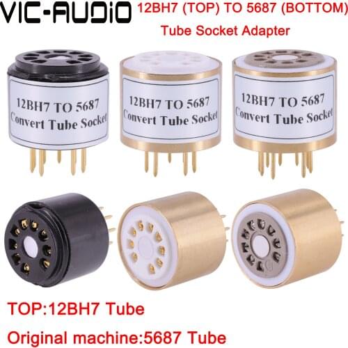 1PC 12BH7(Top) TO 5687(Bottom) 9Pins TO 9Pins Tube DIY Audio Vacuum Tube Adapter Socket Converter Free Shipping