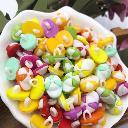 100 pcs 14mm hat Plastic Button/craft backhole lot Mix PT68