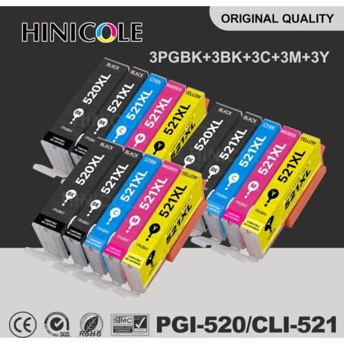15 Pack Ink Cartridge For Canon PGI520 CLI521 PIXMA MP540 MP550 MP560 MP620 MP630 IP3600 IP4600 IP4700 Printer PGI-520 PGI 520