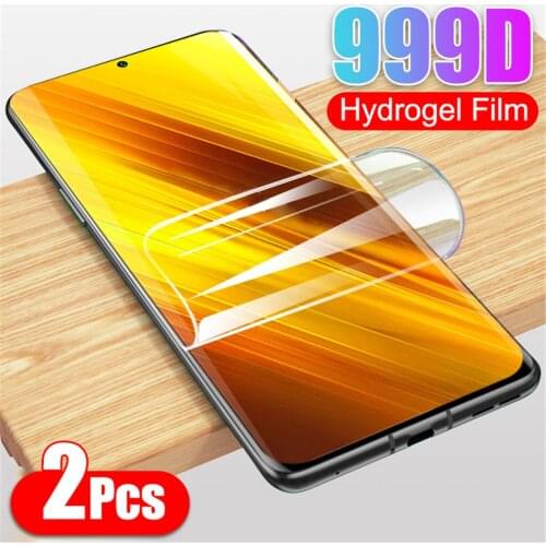 2 pcs hydrogel film for poco x3 nfc screen protector pocophone x3 pro soft glass poco x3 pro xiaomi poco x3 nfc hidrogel poco x3
