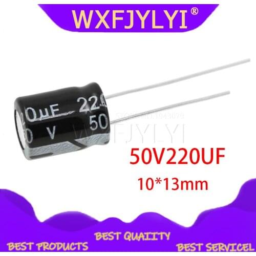 20PCS Higt quality 50V220UF 10*13mm 220UF 50V 10*13 Electrolytic capacitor