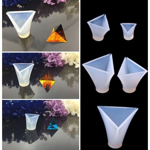 5 pcs triangular silicone mold, Cone Epoxy Resin Molds, Resin Stone Pendulum Crystal Column Pendant Silicone UV Resin Mold Jewel