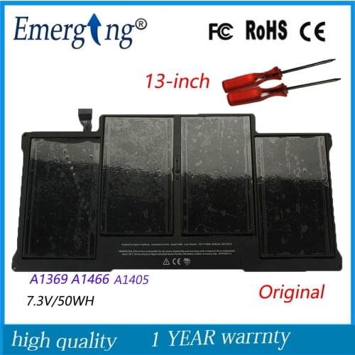 7.3v 50Wh New Original A1405 Laptop Battery for Apple MacBook Air 13Inch A1369 Mid 2011 A1466 Mid 2012 MC503 MC504 With Tools