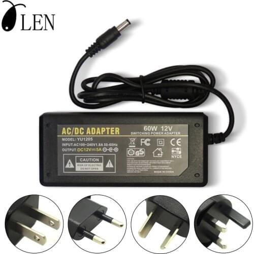Power Supply 12V Power Adapter 220V 12V 5A 5.5*2.1~2.5mm Female Connector Transformer For Led Strip Light WS2811 WS2815