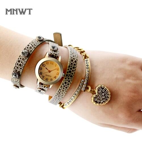 MNWT Brand Watch Women Luxury Gray Leather Dress Watch Quartz Wristwatch Fashionable Female Quartz Watches Clock Female Jewelry