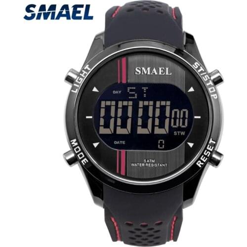 SMAEL Man Watch Waterproof Shock Sports Watches Mens 2020 Electronic Watch Clock Large Dial Digital Watches Male Relojes Hombre