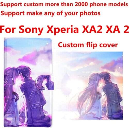 DIY Phone bag Personalized custom photo Picture PU leather case flip cover for Sony Xperia XA2 XA 2