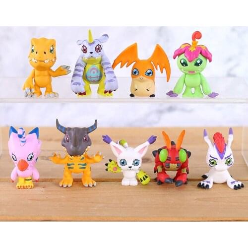 Digimon Adventure Agumon Gabumon Piyomon Palmon Patamon Tailmon Tentomon Mini Q Version Figures Toys 9pcs/set