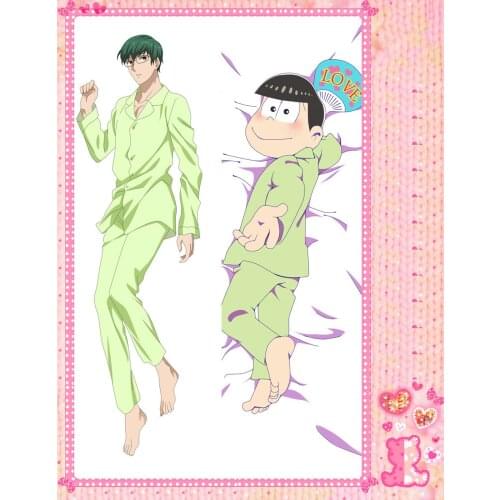 Anime Cartoon Osomatsu-sa Double Bolster Hugging Pillow Case Pillow Cover Pillowcase Peach Skin 2 Way No.65007