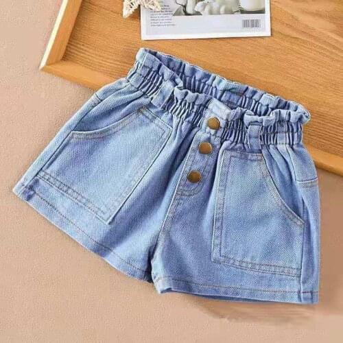 Girls Denim Shorts 2021 ChilDrens FaShion High Waist Loose Hot Pants New Summer Thin Section Big Kids Girls Pants
