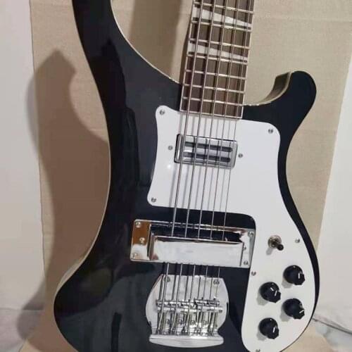 Hot Sale Electric Bass Guitar Ricken 5 string Bass White Pickguard Rosewood Fingerboard, Free Shipping