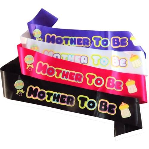 3pcs new design Baby shower sash multi color printing Mother to be & Grandmother to be letters White pink purple black ribbon