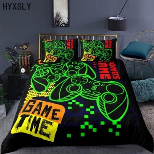 Gamepad Comforter Cover Bedding Set Teens Kids Boys Video Game Duvet Youth Modern Controller Printed Bedspread Twin Full Size