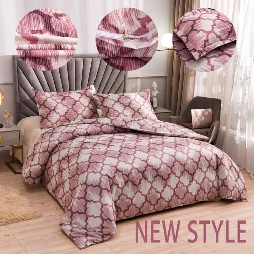 Bedding Set Dark Green Bed Set 2-3pcs Queen King Duvet Cover+pillowcase pink green grey brown