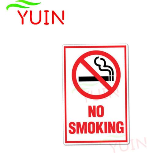 Creative Funny Warning Car Sticker No Smoking Decal Cars Accessories PVC Bumper Window Decoration Waterproof Decal 13*8cm