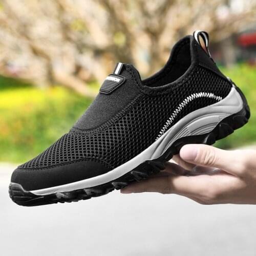 Summer Men Sneakers Lightweight Sport Running Shoes Breathable Mesh Jogging Sneakers 2021 Slip on Casual Walking Shoes for Men