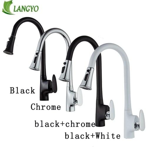 Kithchen Faucets Luxury Pull Out Kitchen Sink Faucet Brass 360 Swivel Spray Kitchen Tap Single Hole Water Tap torneira cozinha