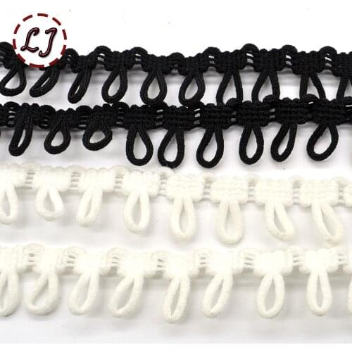Wholesale 2mm black white Buttonhole elastic ribbon band tape for Fur collar over coat garment sewing accessories DIY