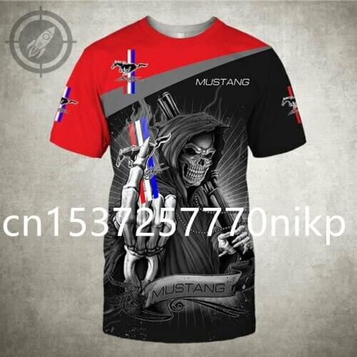 2021 Mustang Mens T-shirt Anime Casual Graphic Tshirt Harajuku Cotton Oversized T Shirt High Quality Round Neck Short Sleeve