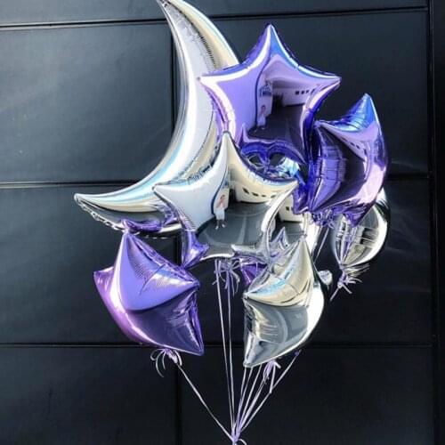 1 set 36inch Gold Moon 18inch Rose Gold Star Foil Helium Balloons 12inch Confetti Latex Air Ball Globos Birthday Party Decor