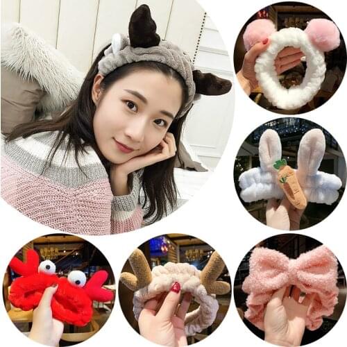 Cute Head Hoop Deer Horn Head Band Lady Girl Soft Plush Hairband Women Fashion Christmas Elk Hair Clasp Antlers Headbands