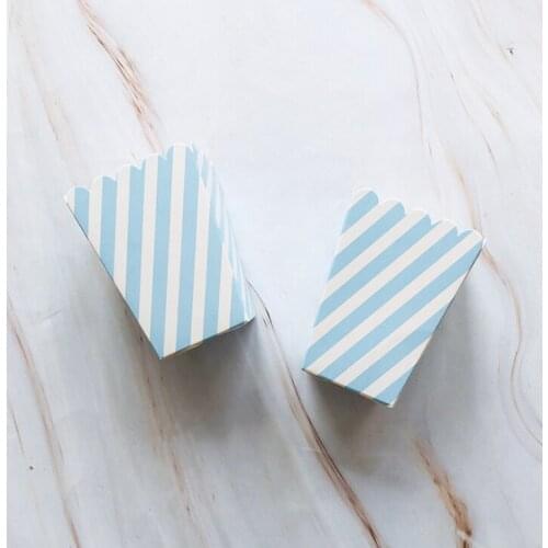 The Factory Wholesale High Quality Color Oblique Stripe Popcorn Box 8 / Bag Food Grade Paper Custom Decoration 2021 New Products