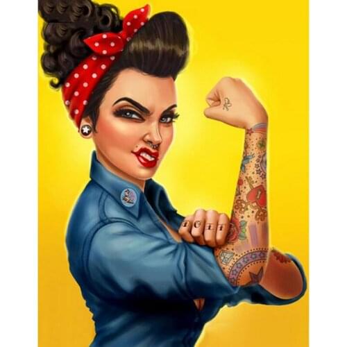 Full Square Drill 5D Diamond Painting "Strong Girl" Embroidery Cross Stitch 5D Home Decor Gift Diamond Puzzle Kits Wall Sticker