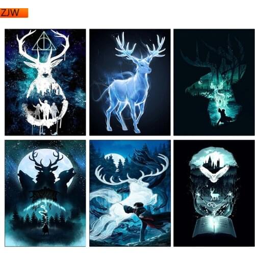 Diamond-encrusted Harries poster animal Deer eagle pottery 5D DIY diamond embroidery diamond cross stitch home decor gift