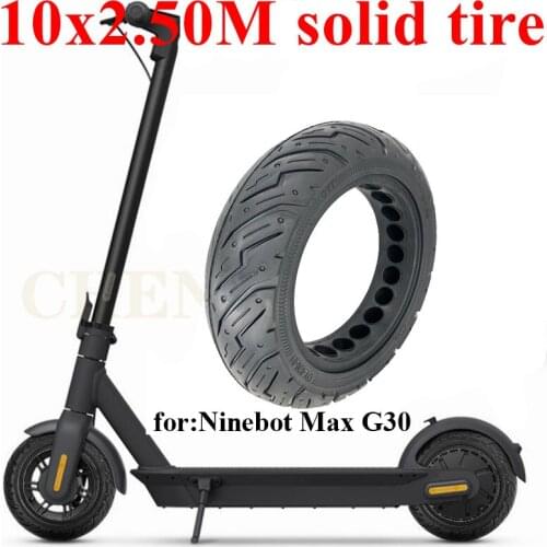 10x2.50M Solid Tire for Xiaomi Ninebot Max G30 Electric Scooter 10 Inch 60/70-6.5 Upgrade and Replace Explosion-proof Tyre