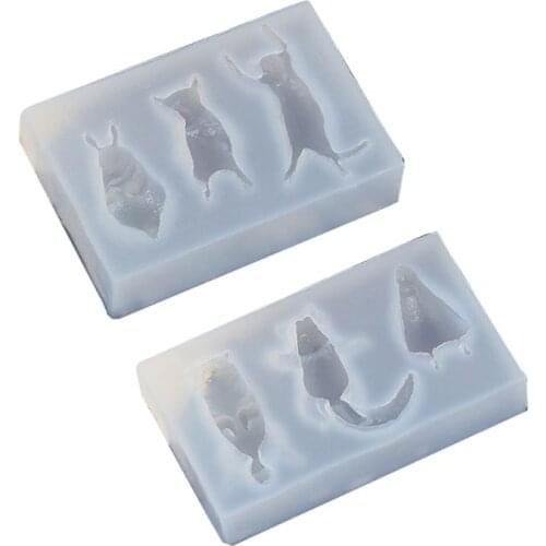Cute Sleepy Animals Resin Molds Cat Dog Rabbit Penguin Pendant Mold Jewelry Tool