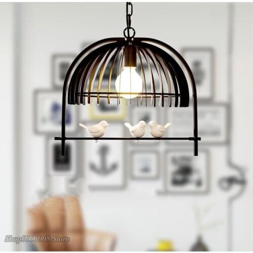Modern Bird Lamp Pendant Lights Iron Cage Hanging Lamp Bird Lights for Kitchen Living Room Restaurant Nordic Lamp Light Fixtures