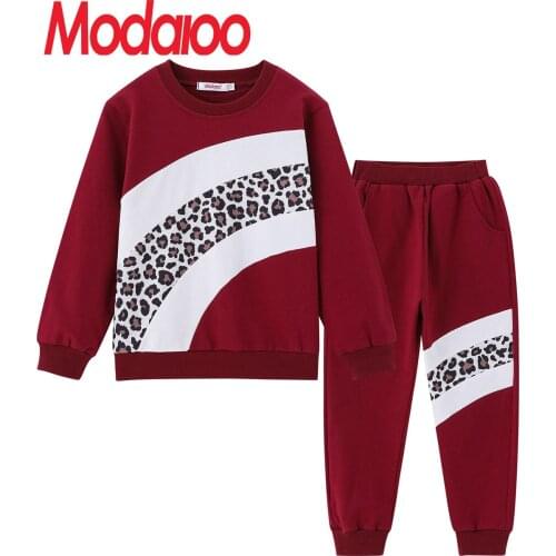 ModaIOO Girls Long Sleeve Sweatshirt Tops Pants Tracksuit Sweatsuit 2Pcs Outfit Set