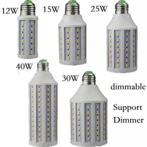 Dimmable 5W 12W 15W 25W 30W 40W LED Lamp Lighting E27 E26 B22 E14 B15 110V 220V Lampada LED Light Dimming Corn Bulbs Spotlight