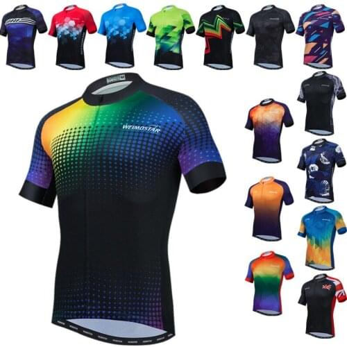 Weimostar Brand Quick Dry Cycling Jersey Men Short Sleeve Summer Bicycle Shirt Bicycle Wear Breathable Bike Cycling Clothing Top