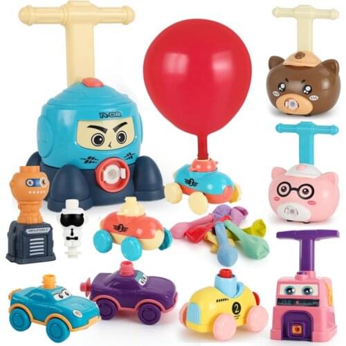 LazyChild Power Balloon Launch Tower Toy Puzzle Fun Education Inertia Air Power Balloon Car Science Experiment Toy Children Gift