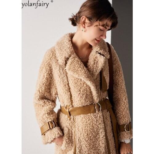 High Quality 100% Wool Real Fur Coat Autumn Winter Jackets for Women 2020 Female Jacket Long Slim Womens Coats Ropa Para Mujer