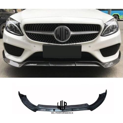 W205 High Quality Carbon Fiber Front Lip Splitter Car Styling Fits For Merceders-Benz C Class W205 BBS Style Car Body Kit 15-UP