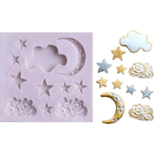 Star Moon Shape Silicone Mould DIY Fondant Cookie Mold Gummy Chocolate Mold Baking Appliance Make Cake Dessert Decorators Tools
