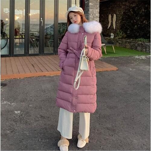 Women Jacket Winter 2019 Winter X-Long women Parka Coat Thick Warm Big Fur Collar winter coats Causal Hooded Overcoat Z169