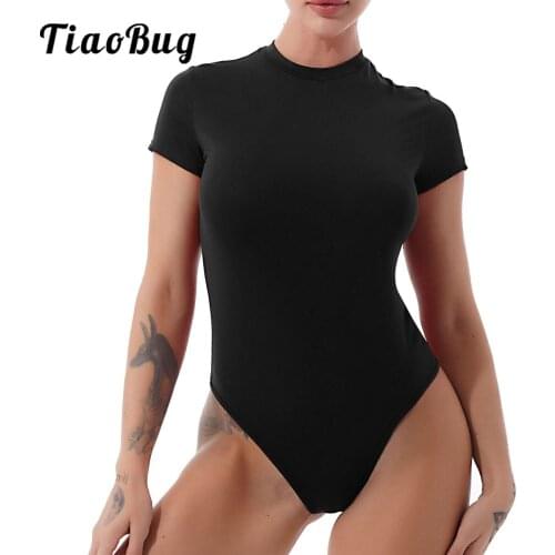 Women and Girls Short Sleeve Leotards for Ballet Dance Gymnastics Bodysuit Team Basic Dancewear