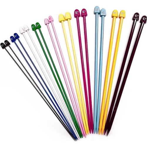 10 Pairs 25CM Knitting Needles Kit Single Pointed Bead Crochet Hook Needle Steel Non-slip Needle Sweater Needle Knitting Tool