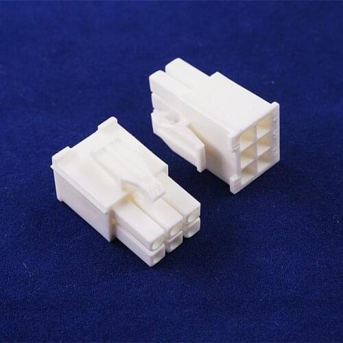 10pcs Plug Housing 2x3 Position 6 Pin Connector 4.14 mm 0.163" Dual Row Mini Universal Mate-N-Lok Rectangular Cross 172168-1