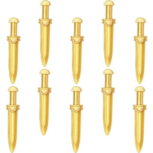 10PCS/ Military Medieval golden weapon accessories 4cm mini doll MOC brick childrens toy