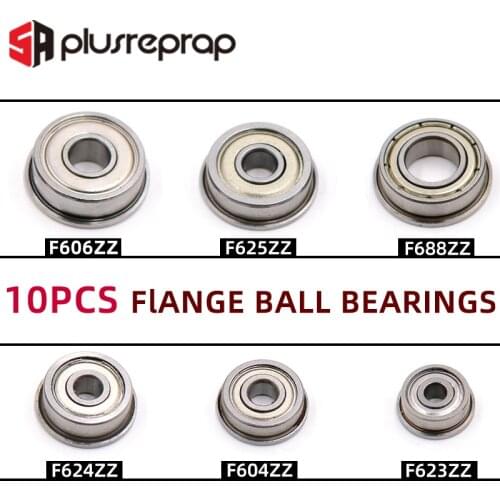 10PCS Flange Ball Bearings F623zz F624zz F625zz F604zz F606zz F688zz for 3D Printers Parts Deep Groove Pulley Wheel