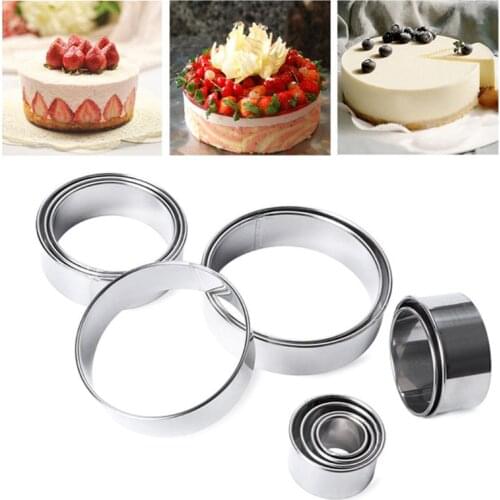 14 Pcs Open Cutter Round Cookie Molds Stainless Steel Sweet Moulds for Cooking Baking Sugar Paste and Cake Kitchen Bar