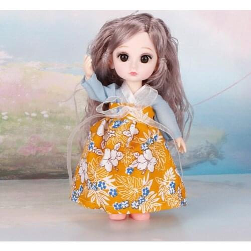 16cm Hanfu Costume BJD Princess Moveable Doll With Clothes Set Girls Toys