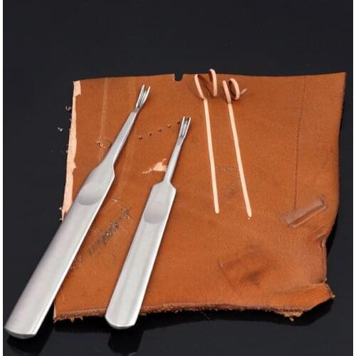 Stainless Steel Leather Trimming Tools Edge Trencher Practical DIY Leathercraft Tool U V Shape Leather Craft Skiving Tools