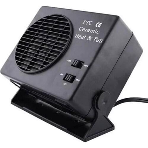 12V Car Portable 2 in 1 Electric Fan and Heater 300W Defroster Demister Quick Heating Speed