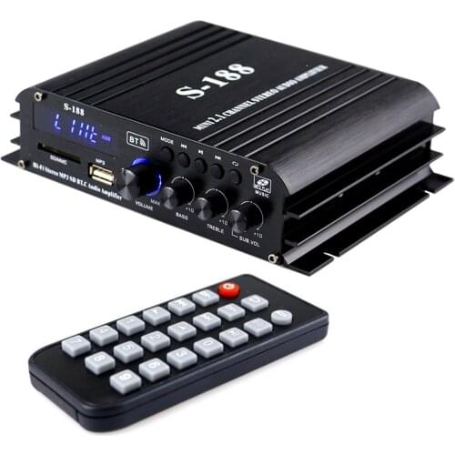 40W * 2 Mini Audio Power Amplifier 2.1 Channel Digital BT Amplifier LCD Display Support U Disk MP3 Playing with Remote Control