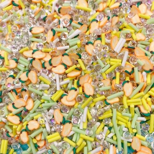 50g Mango Slices Polymer Hot Clay Sprinkles Rhinestone Pearl Clay Sprinkles for Crafts DIY Tiny Cute plastic klei Accessories
